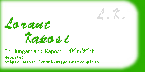 lorant kaposi business card